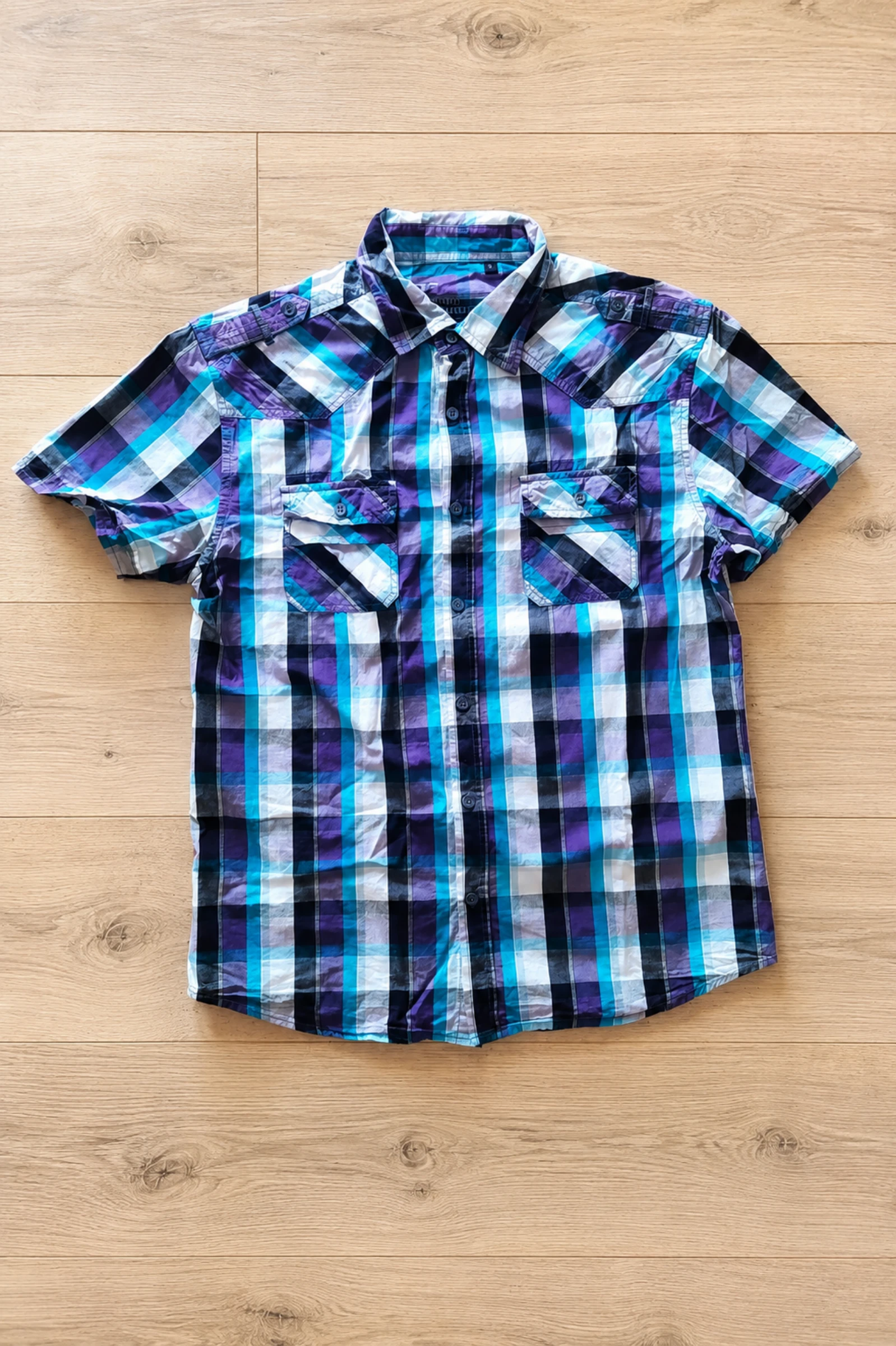 Camisa manga curta xadrez Clockhouse – Tamanho L – photo 2